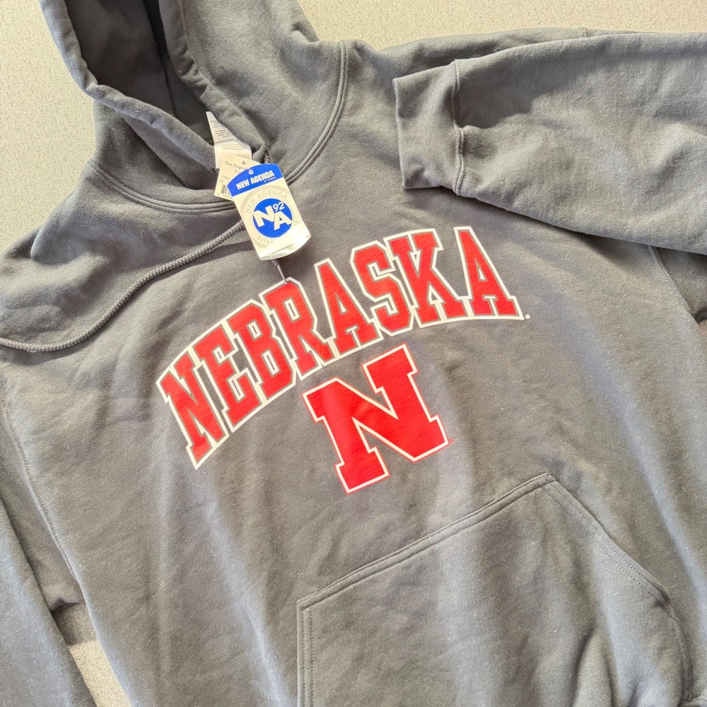 New Agenda Nebraska Cornhuskers Hoodie Mens XL Gray Gildan Heavy Blend NWT